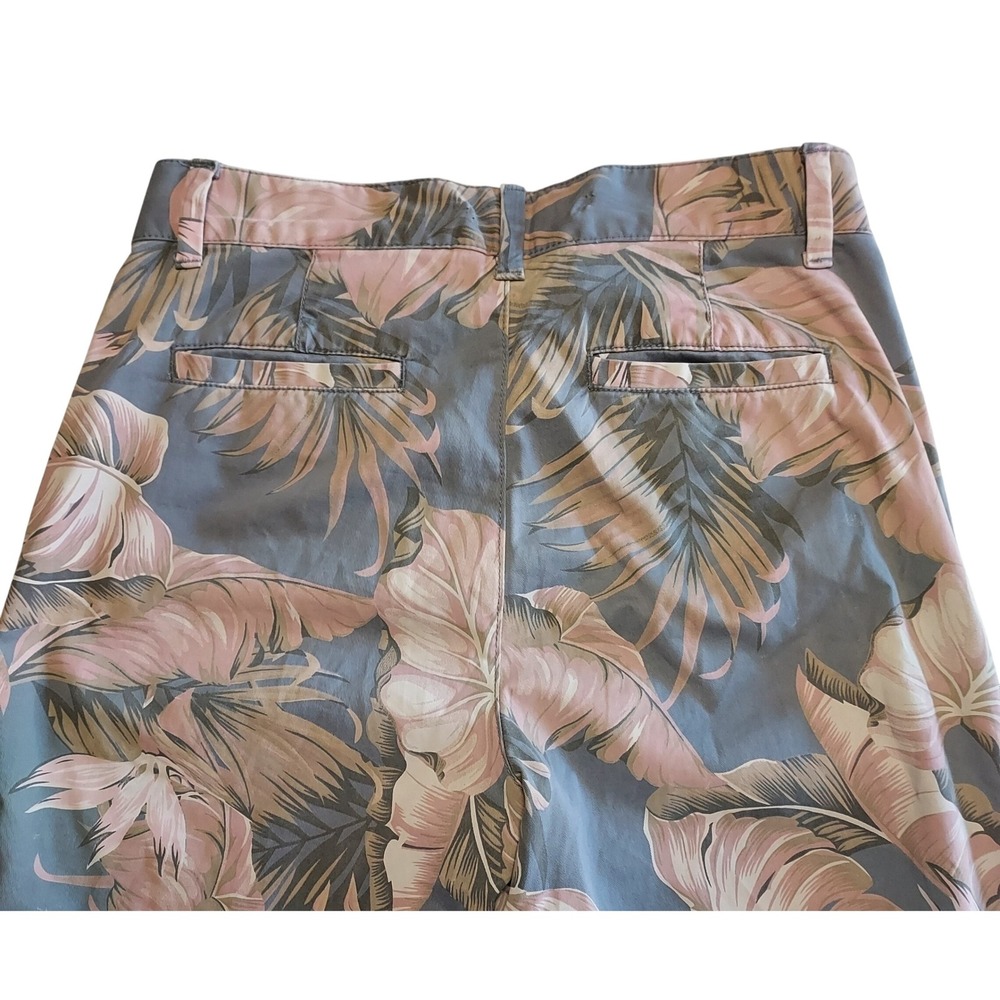 GAP Girlfriend Chino Pants Women 4‎ Tropical Floral Palm Leaf Tropical Gray Pink - Picture 2 of 12